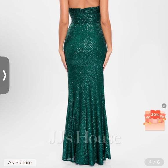 Sheath/Column Halter Floor-Length Sequin Dress - Picture 3 of 3